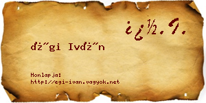 Égi Iván névjegykártya